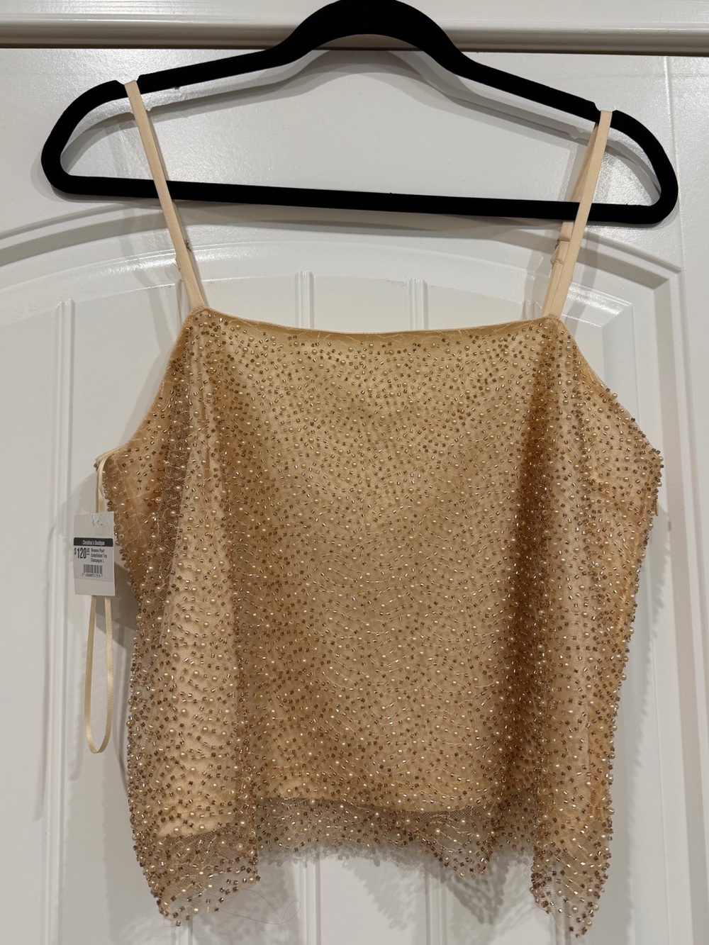 ASTR The Label Messina Pearl Embellished Top